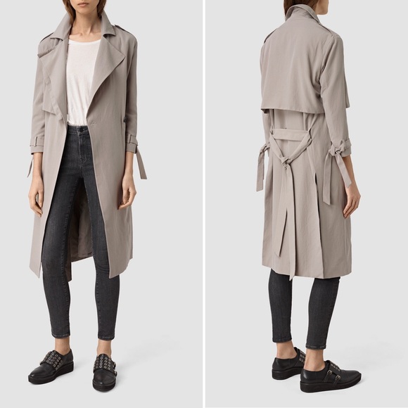 All Saints Jackets & Blazers - AllSaints lightweight trench in soft truffle brown